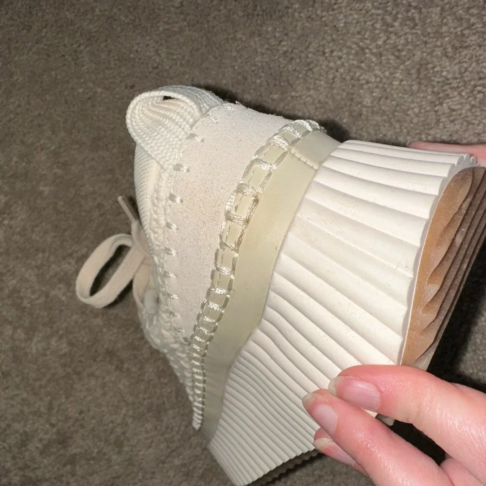 Platform Knit Lace-Up Sneaker - Cream - Picture 8 of 8